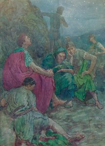 Här, i skydd av branta klippor, satte han sig för att vila, c1912 1912 av Unbekannt