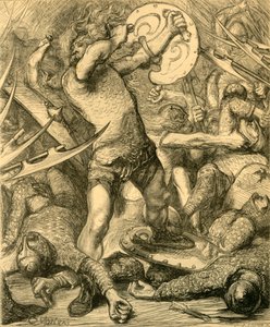 Hereward skär sig igenom den normandiska värden, c1890. av Unbekannt