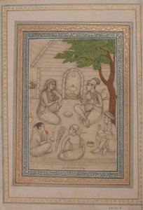 Hinduer samtalar inför en helgedom, 1600-talet. av Unbekannt