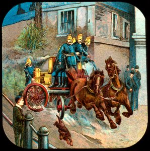 Hästdragen brandbil, c1800-talet av Unbekannt