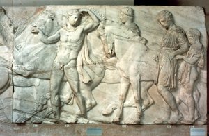 Ryttare från Parthenonfrisen, 438-432 f.Kr av Unbekannt