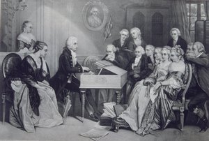 Huskonsert hos familjen Mozart i Wien, 1800-talet av Unbekannt