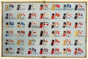 House Flags and Funnels of Passenger Steamship Lines, c1930. av Unbekannt
