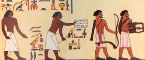 Hur en forntida egyptier målade israeliternas ankomst till Egypten, c1930. av Unbekannt