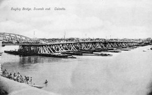 Howrah-bron över Hooghlyfloden, Calcutta, Indien, tidigt 1900-tal av Unbekannt