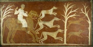 Jaktscen, första hälften av 1100-talet möjligen 1129-34. av Unbekannt
