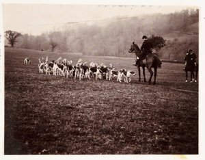 Jägare och hundar, c 1905 av Unbekannt