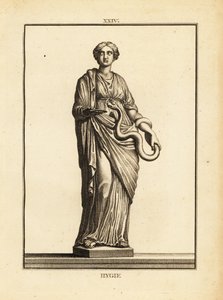 Hygieia, grekisk och romersk gudinna för hälsa och renlighet, dotter till medicinens gud Asclepius av Unbekannt