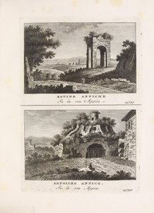Illustration hentet fra boken Forntida och moderna åsikter det mest intressanta i staden Rom av ukjent författare och utgitt av Av Venanzio Monaldini, Stefano Piale in Piazza di Spagna (it, [ca. 1820]) av Unbekannt