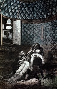 Illustration från Från jorden till månen av Jules Verne, 1865 av Unbekannt