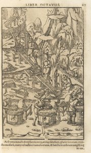 Illustration från De re metallica libri XII av Georgius Agricola, 1556 av Unbekannt