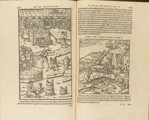 Illustration från De re metallica libri XII av Georgius Agricola, 1556 av Unbekannt