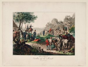 Imperialistiskt ryskt kavalleri på marschen, 1813 av Unbekannt