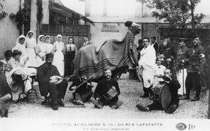 Improviserad kamel, hjälpsjukhus, Rue Lafayette, Paris, Frankrike, första världskriget, 1914-1918 av Unbekannt