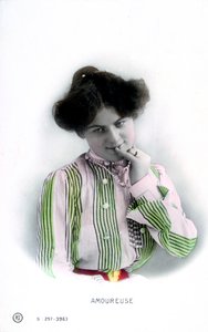 Förälskad, franskt vykort, c1900 av Unbekannt