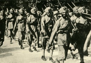 Indiska soldater i Frankrike, första världskriget, 1914, c1920. av Unbekannt