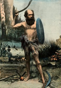 Ursprungsbefolkningens australiensiska armé Du Boomerang, aborigin beväpnad med en Boomerang, 1900. av Unbekannt