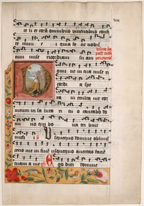 Initial D med kung David, från en cisterciensergradual, ca. 1524. av Unbekannt