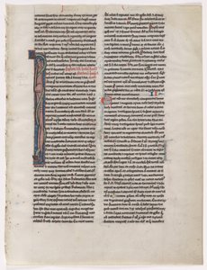 Initial I: Entwined Beast and Serpent: Leaf from a Bible 2 av 2 utskurna löv, ca. 1225-1250. av Unbekannt