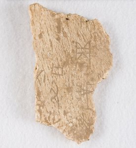 Orakelben av inskrivet benfragment, Late Shang-dynastin, ca. 1300-1050 f.Kr. av Unbekannt