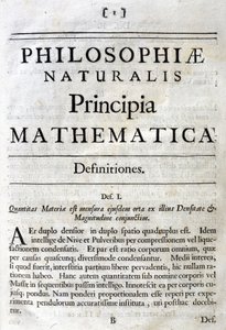 Insidan av titelsidan till Newtons "Principia Mathematica" av Unbekannt