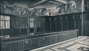 Interiör av Grand Trunk Railways nya London-kontor med temperafris av Frank Brangwyn, c1909 av Unbekannt