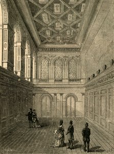 Interiör i sybehörshallen, 1876, 1897. av Unbekannt