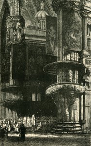 Milanos katedrals interiör, 1890. av Unbekannt
