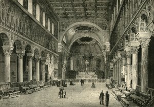 Interiör av San Apollinare Nuovo, Ravenna, 1890. av Unbekannt