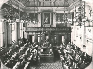 Interiör av församlingshuset, Kapstaden, Sydafrika, 1895. av Unbekannt