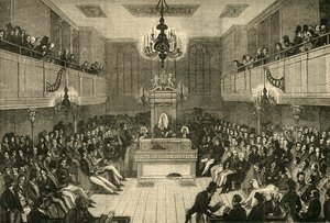 Interiören av underhuset, 1834, 1881. av Unbekannt