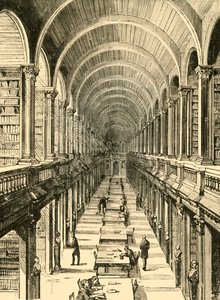 Bibliotekets inre, Trinity College, 1898. av Unbekannt