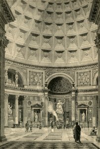 Interiören av Pantheon i Rom restaurerad, 1890. av Unbekannt