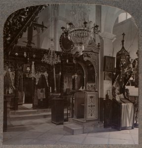 Interiör av synagogan där Kristus predikade, Nasaret, ca 1900 av Unbekannt