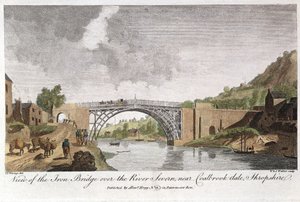 Järnbron över Severn vid Ironbridge, Coalbrookdale, England, byggd 1779 av Unbekannt