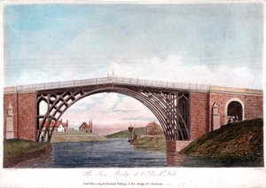 Järnbron över Severn vid Ironbridge, Coalbrookdale, England, byggd 1779 1809 av Unbekannt