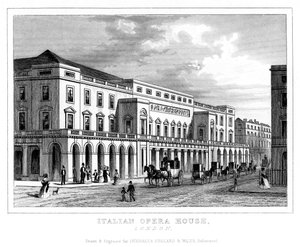 Italian Opera House, Haymarket, Westminster, London, sent 1700-tal - tidigt 1800-tal av Unbekannt