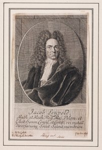Jacob Leupold, tysk fysiker och maskiningenjör, ca 1700 av Unbekannt
