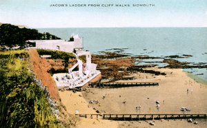 Jacobs Ladder, sett från Cliff Walks, Sidmouth, Devon, tidigt 1900-tal av Unbekannt