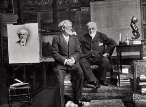 Jean Richepin, fransk poet, dramatiker och romanförfattare, och Leon Bonnat, fransk konstnär, 1901 av Unbekannt