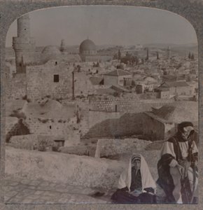Jerusalem från skolan över moskén, visar Tower of Antonio, c1900 av Unbekannt