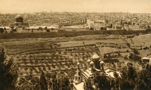 Jerusalem från Oljeberget, c1918-c1939. av Unbekannt
