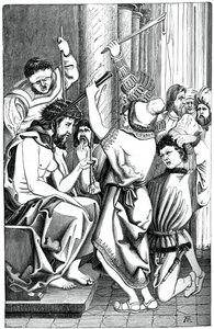 Jesus krönt med törnar, 1870 av Unbekannt
