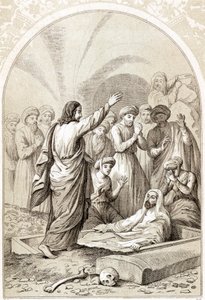 Jesus reser Lasarus ur graven, c1880 av Unbekannt