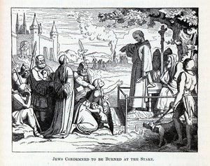 Judar dömda att brännas på bål, 1882 av Unbekannt
