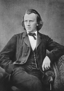 Johannes Brahms 1833-1897, tysk kompositör och pianist, c1866 av Unbekannt