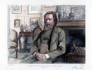 John Ruskin 1819-1900, engelsk kritiker, författare, poet och konstnär, 1886 av Unbekannt