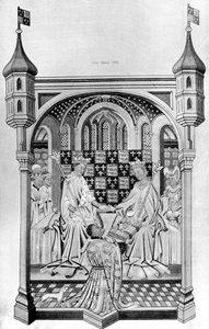 John Talbot, jarl av Shrewsbury, presenterar en bok för Margareta av Anjou, c1445, 1910 av Unbekannt