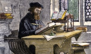 John Wycliffe på jobbet, 1800-talet av Unbekannt