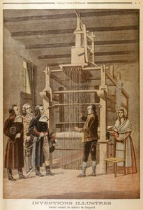 Joseph Marie Jacquard, visar sin vävstol för Lazare Carnot, Lyon, Frankrike, 1801 1901 av Unbekannt